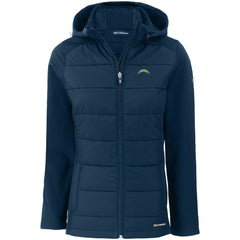 Los Angeles Chargers Cutter & Buck Women's Evoke PrimaLoft Hybrid Eco Softshell Recycled Full-Zip Hooded Jacket - Navy online