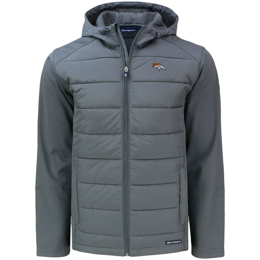 Denver Broncos Cutter & Buck Evoke PrimaLoft Hybrid Eco Softshell Recycled Full-Zip Hooded Jacket - Gray sale