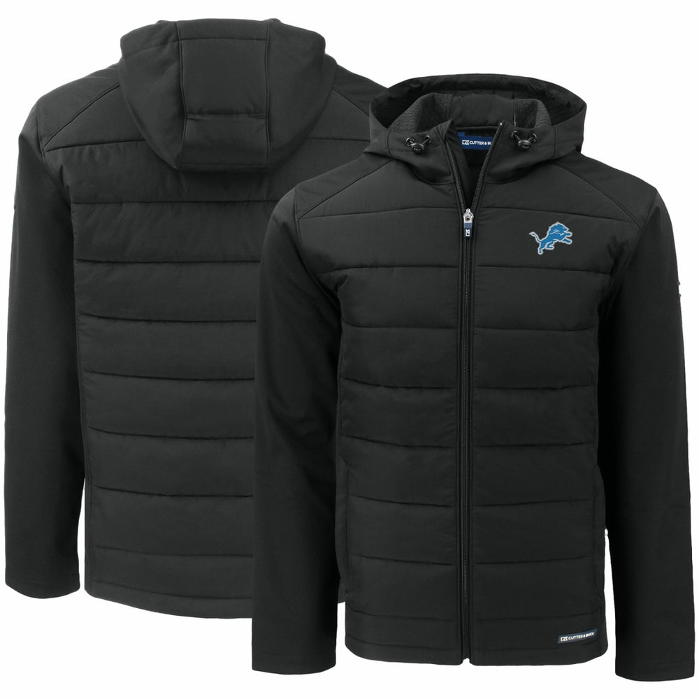 Detroit Lions Cutter & Buck Evoke PrimaLoft Hybrid Eco Softshell Recycled Full-Zip Hooded Jacket - Black sale