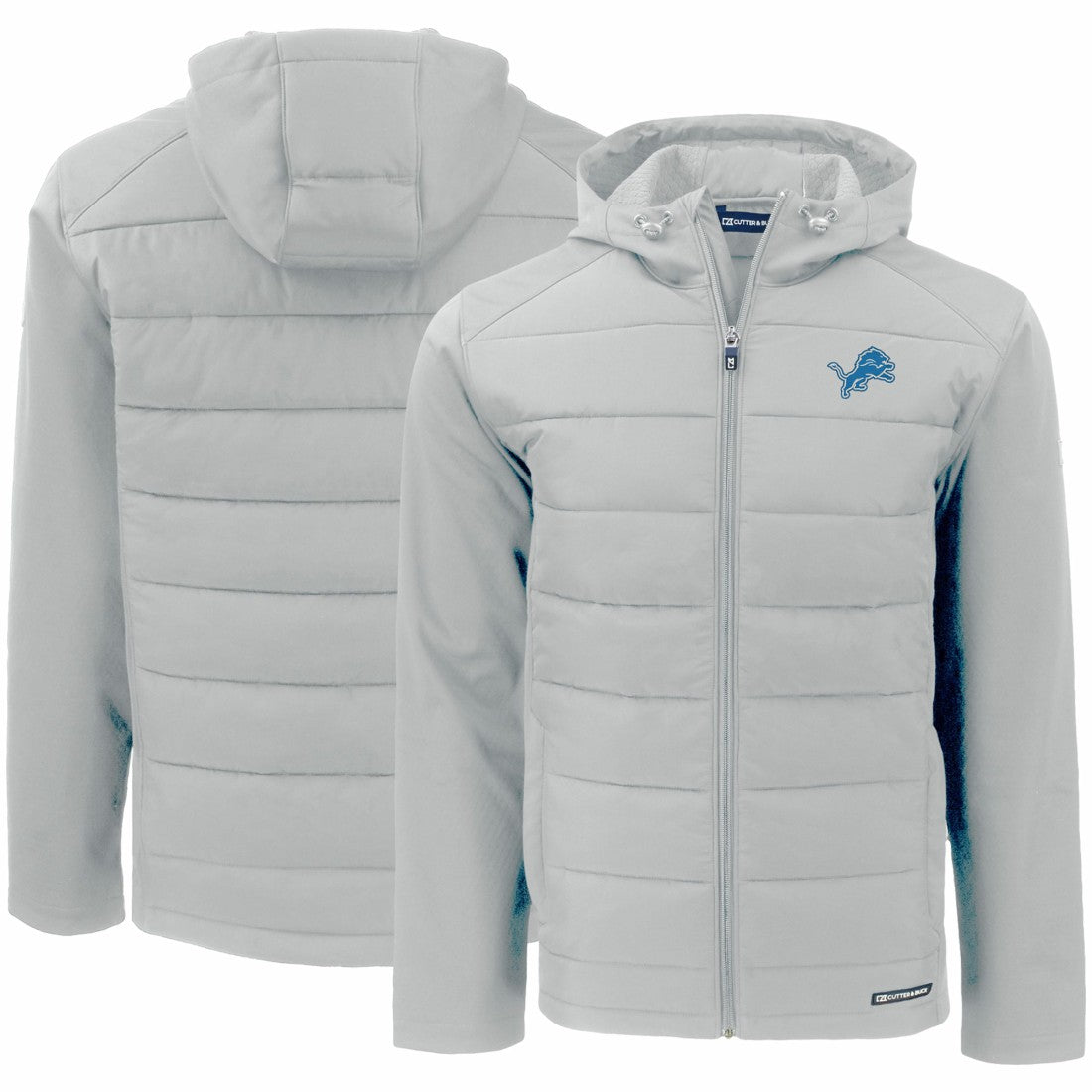 Detroit Lions Cutter & Buck Evoke PrimaLoft Hybrid Eco Softshell Recycled Full-Zip Hooded Jacket - Gray discount