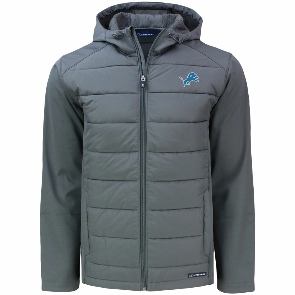 Detroit Lions Cutter & Buck Evoke PrimaLoft Hybrid Eco Softshell Recycled Full-Zip Hooded Jacket - Gray cheap