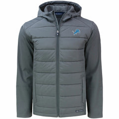 Detroit Lions Cutter & Buck Evoke PrimaLoft Hybrid Eco Softshell Recycled Full-Zip Hooded Jacket - Gray cheap