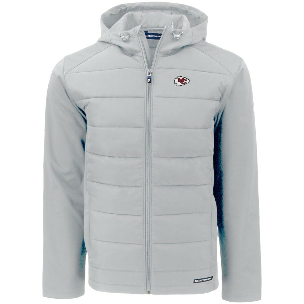 Kansas City Chiefs Cutter & Buck Evoke PrimaLoft Hybrid Eco Softshell Recycled Full-Zip Hooded Jacket - Gray sale