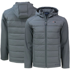 New England Patriots Cutter & Buck Evoke PrimaLoft Hybrid Eco Softshell Recycled Full-Zip Hooded Jacket - Gray on sale