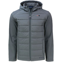 New England Patriots Cutter & Buck Evoke PrimaLoft Hybrid Eco Softshell Recycled Full-Zip Hooded Jacket - Gray on sale