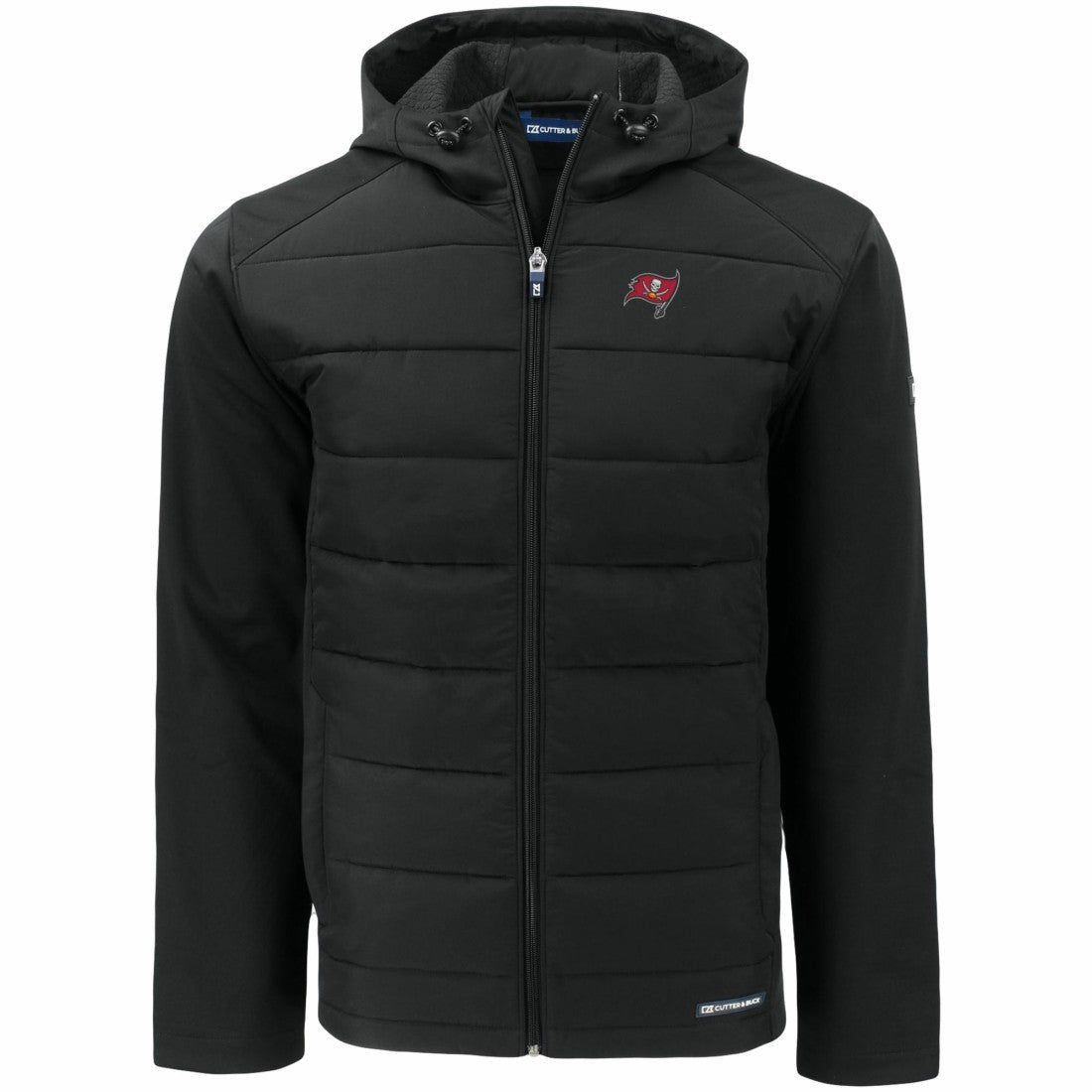 Tampa Bay Buccaneers Cutter & Buck Evoke PrimaLoft Hybrid Eco Softshell Recycled Full-Zip Hooded Jacket - Black sale