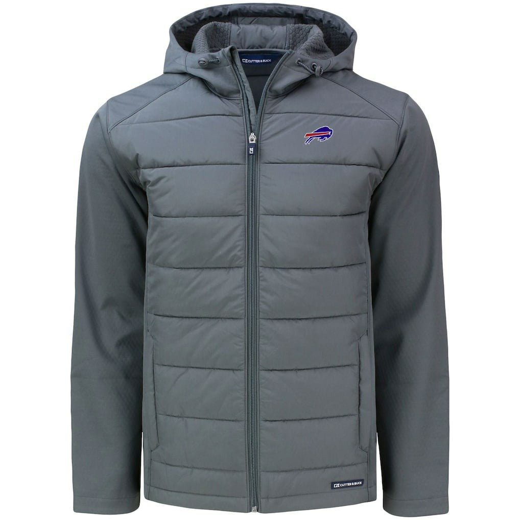 Buffalo Bills Cutter & Buck Evoke PrimaLoft Hybrid Eco Softshell Recycled Full-Zip Hooded Jacket - Gray discount