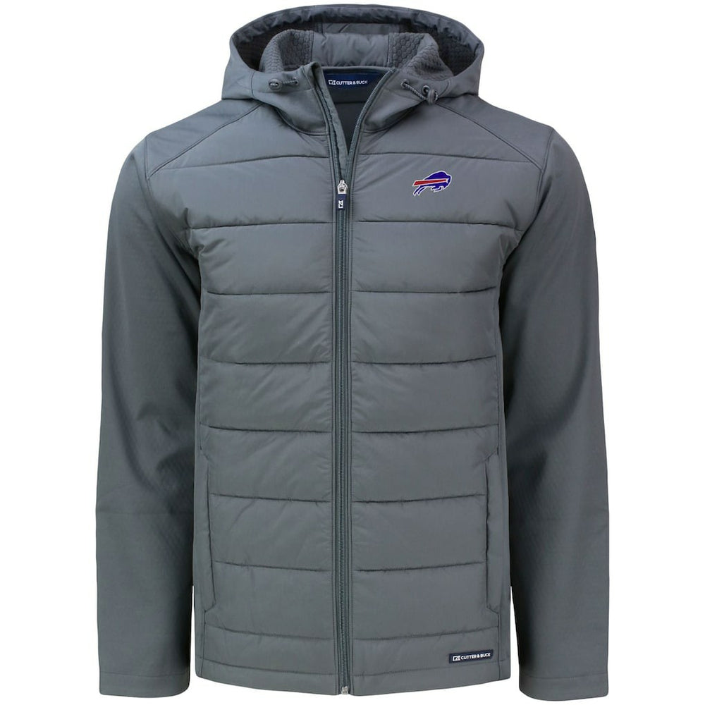 Buffalo Bills Cutter & Buck Evoke PrimaLoft Hybrid Eco Softshell Recycled Full-Zip Hooded Jacket - Gray discount