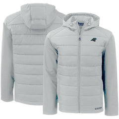 Carolina Panthers Cutter & Buck Evoke PrimaLoft Hybrid Eco Softshell Recycled Full-Zip Hooded Jacket - Gray online