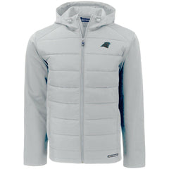Carolina Panthers Cutter & Buck Evoke PrimaLoft Hybrid Eco Softshell Recycled Full-Zip Hooded Jacket - Gray online
