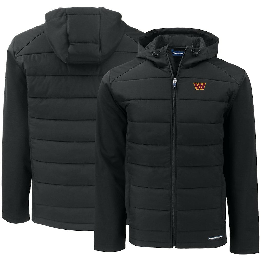 Washington Commanders Cutter & Buck Evoke PrimaLoft Hybrid Eco Softshell Recycled Full-Zip Hooded Jacket - Black discount