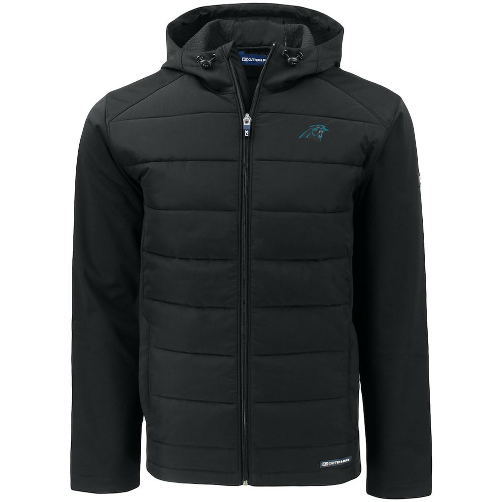 Carolina Panthers Cutter & Buck Evoke PrimaLoft Hybrid Eco Softshell Recycled Full-Zip Hooded Jacket - Black online
