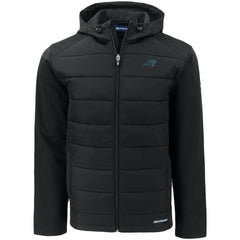 Carolina Panthers Cutter & Buck Evoke PrimaLoft Hybrid Eco Softshell Recycled Full-Zip Hooded Jacket - Black online