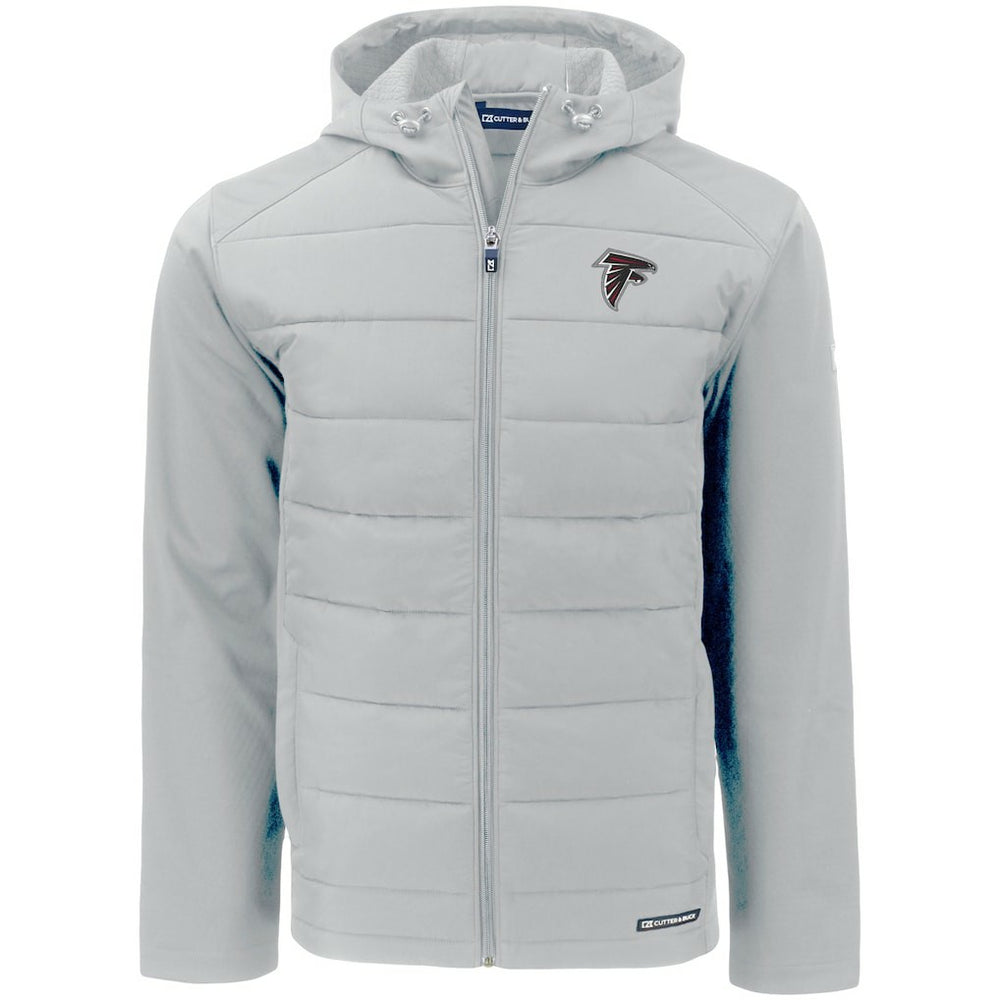 Atlanta Falcons Cutter & Buck Evoke PrimaLoft Hybrid Eco Softshell Recycled Full-Zip Hooded Jacket - Gray sale