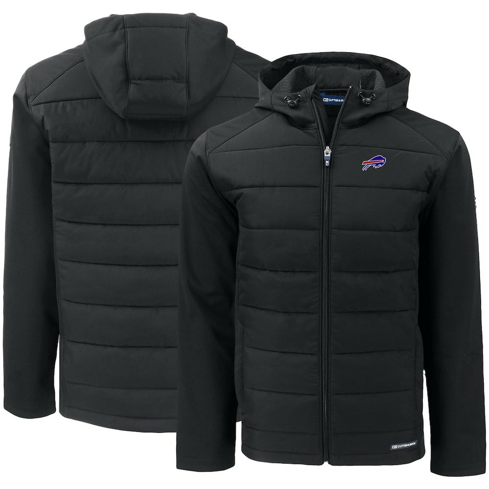Buffalo Bills Cutter & Buck Evoke PrimaLoft Hybrid Eco Softshell Recycled Full-Zip Hooded Jacket - Black outlet