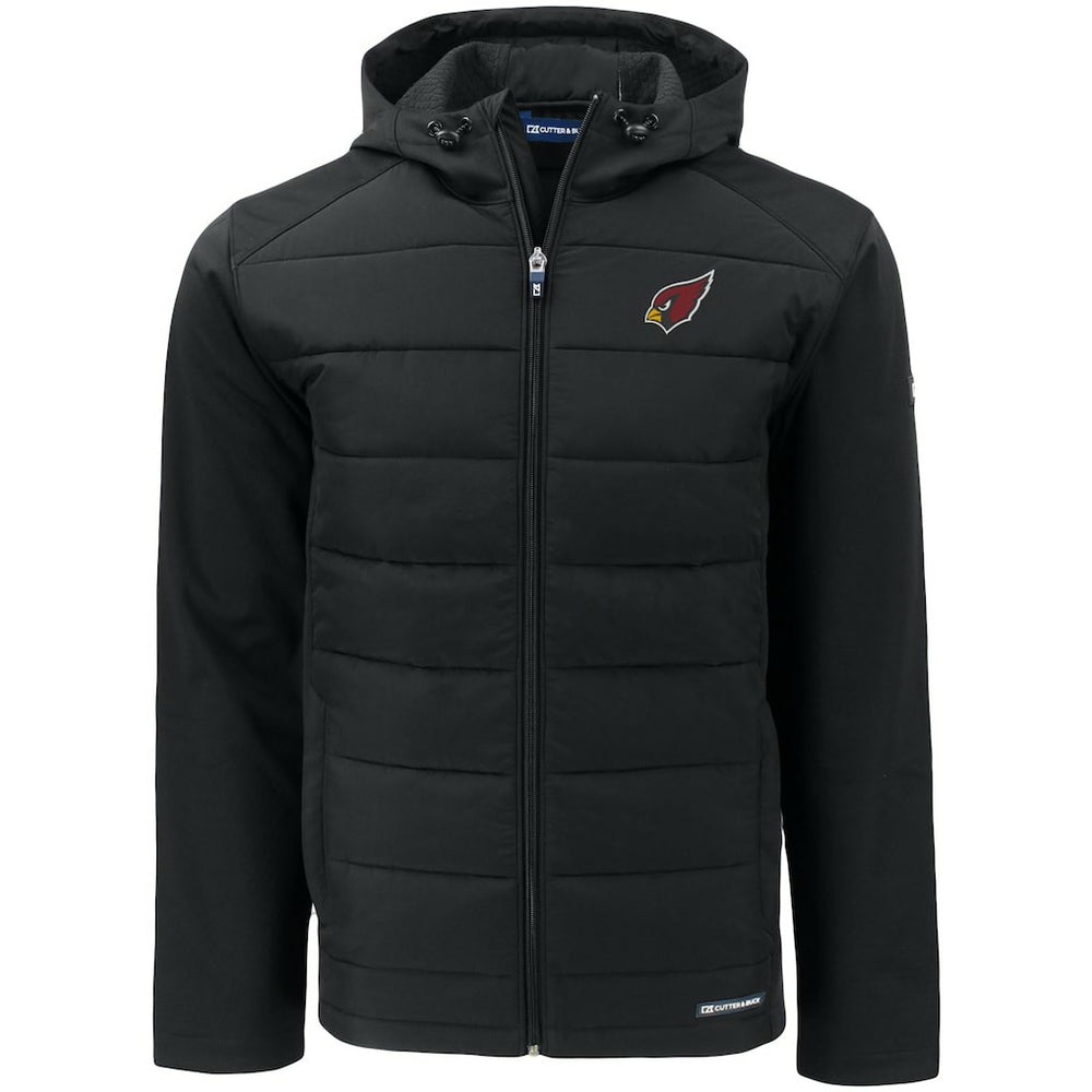Arizona Cardinals Cutter & Buck Evoke PrimaLoft Hybrid Eco Softshell Recycled Full-Zip Hooded Jacket - Black for sale