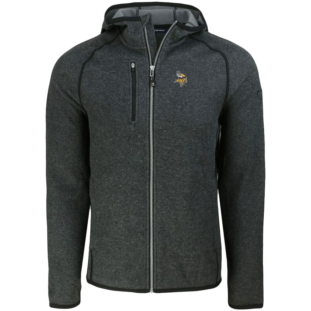 Minnesota Vikings Cutter & Buck Mainsail Full-Zip Hooded Jacket - Heather Charcoal sale