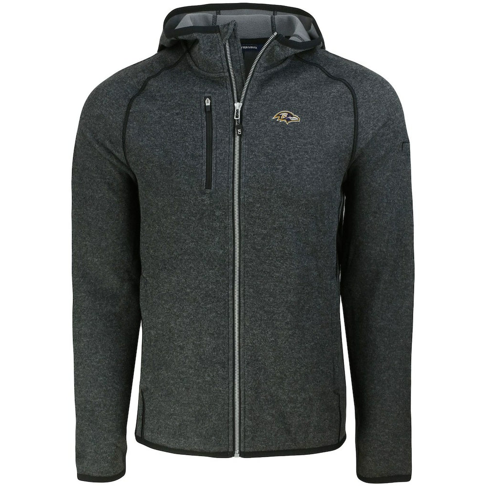Baltimore Ravens Cutter & Buck Mainsail Full-Zip Hooded Jacket - Heather Charcoal on sale