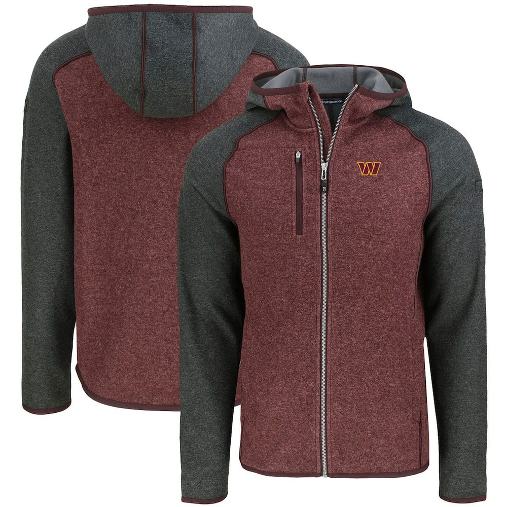 Washington Commanders Cutter & Buck Mainsail Full-Zip Hooded Jacket - Heather Burgundy cheap