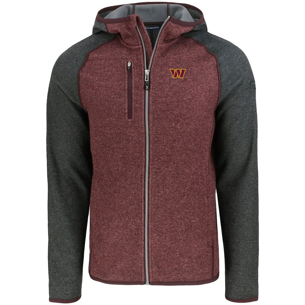 Washington Commanders Cutter & Buck Mainsail Full-Zip Hooded Jacket - Heather Burgundy cheap