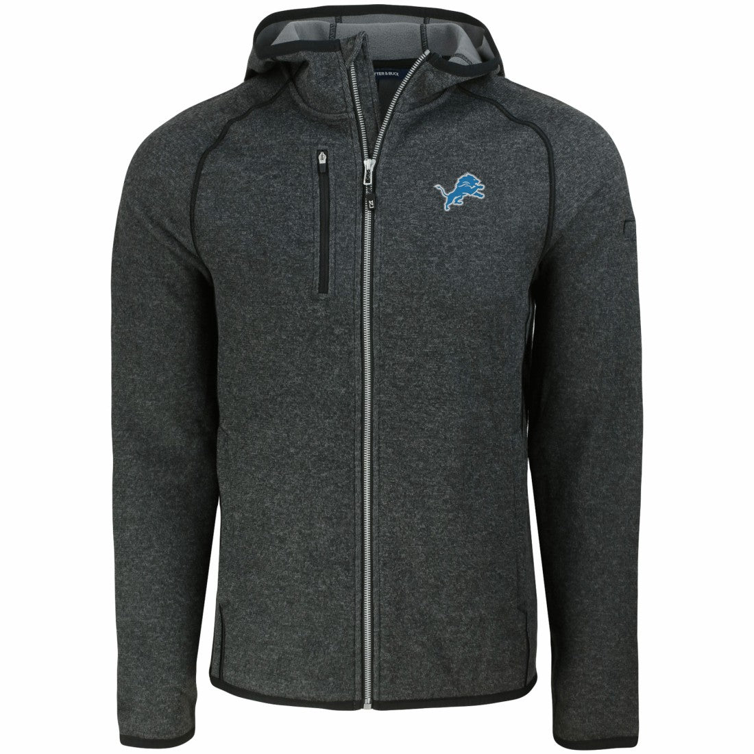 Detroit Lions Cutter & Buck Mainsail Full-Zip Hooded Jacket - Heather Charcoal on sale