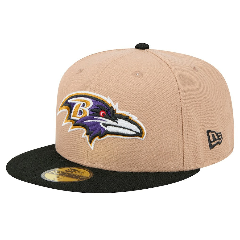 Baltimore Ravens New Era Logo Main 59FIFTY Fitted Hat - Tan cheap