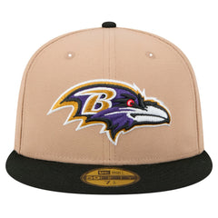 Baltimore Ravens New Era Logo Main 59FIFTY Fitted Hat - Tan cheap