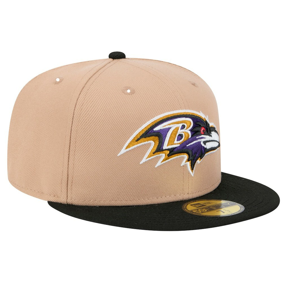 Baltimore Ravens New Era Logo Main 59FIFTY Fitted Hat - Tan cheap