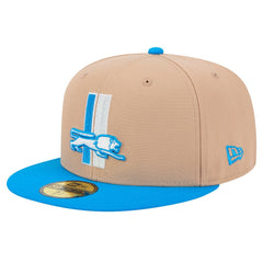 Detroit Lions New Era Throwback Logo Main 59FIFTY Fitted Hat - Tan for sale
