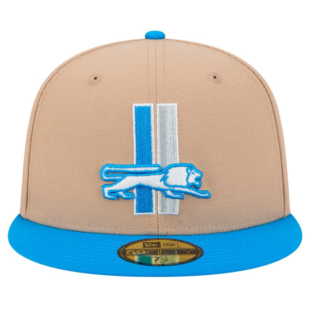 Detroit Lions New Era Throwback Logo Main 59FIFTY Fitted Hat - Tan for sale