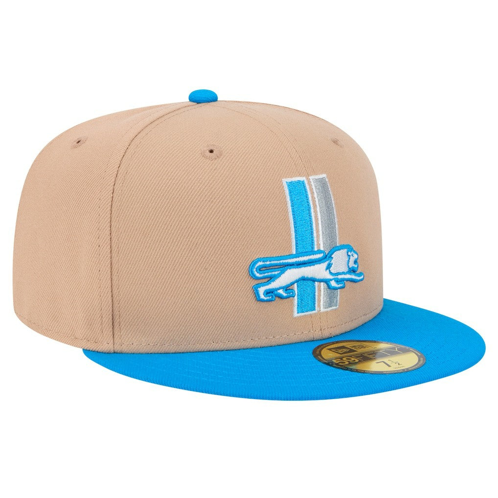 Detroit Lions New Era Throwback Logo Main 59FIFTY Fitted Hat - Tan for sale
