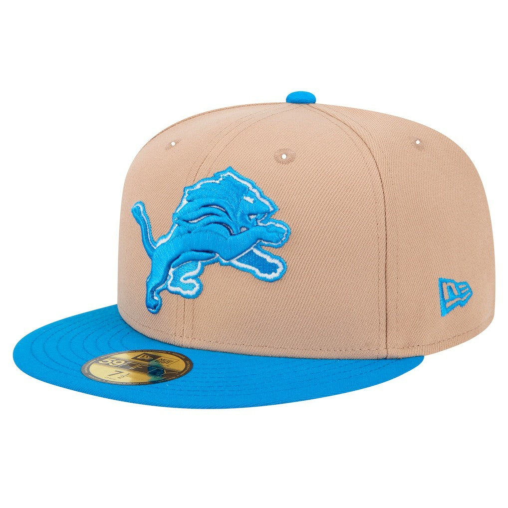 Detroit Lions New Era Logo Main 59FIFTY Fitted Hat - Tan for sale