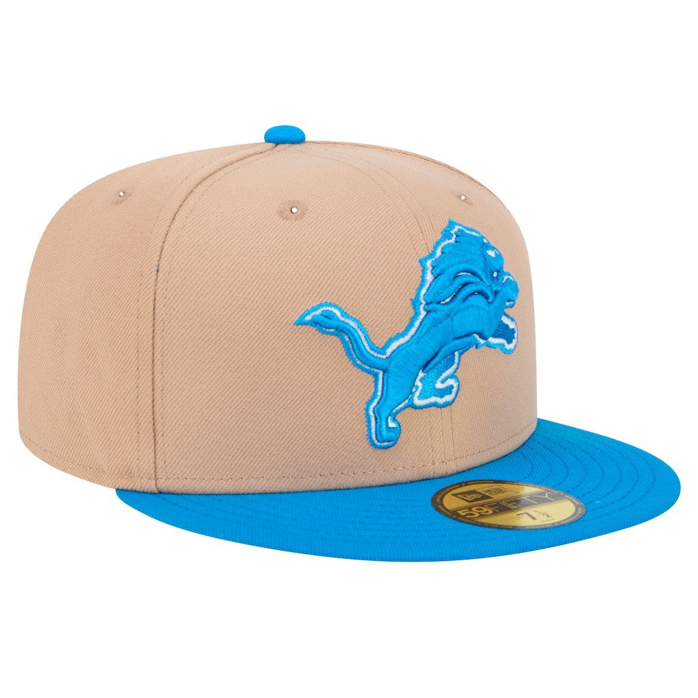 Detroit Lions New Era Logo Main 59FIFTY Fitted Hat - Tan for sale
