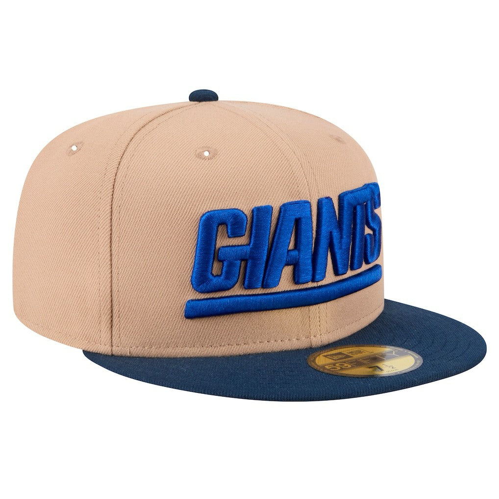 New York Giants New Era Wordmark Logo Main 59FIFTY Fitted Hat - Tan sale