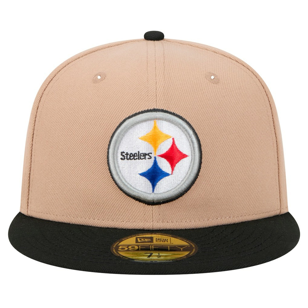 Pittsburgh Steelers New Era Logo Main 59FIFTY Fitted Hat - Tan sale