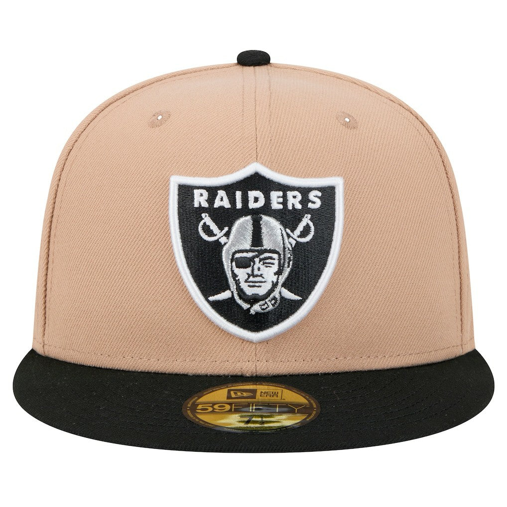 Las Vegas Raiders New Era Logo Main 59FIFTY Fitted Hat - Tan for sale