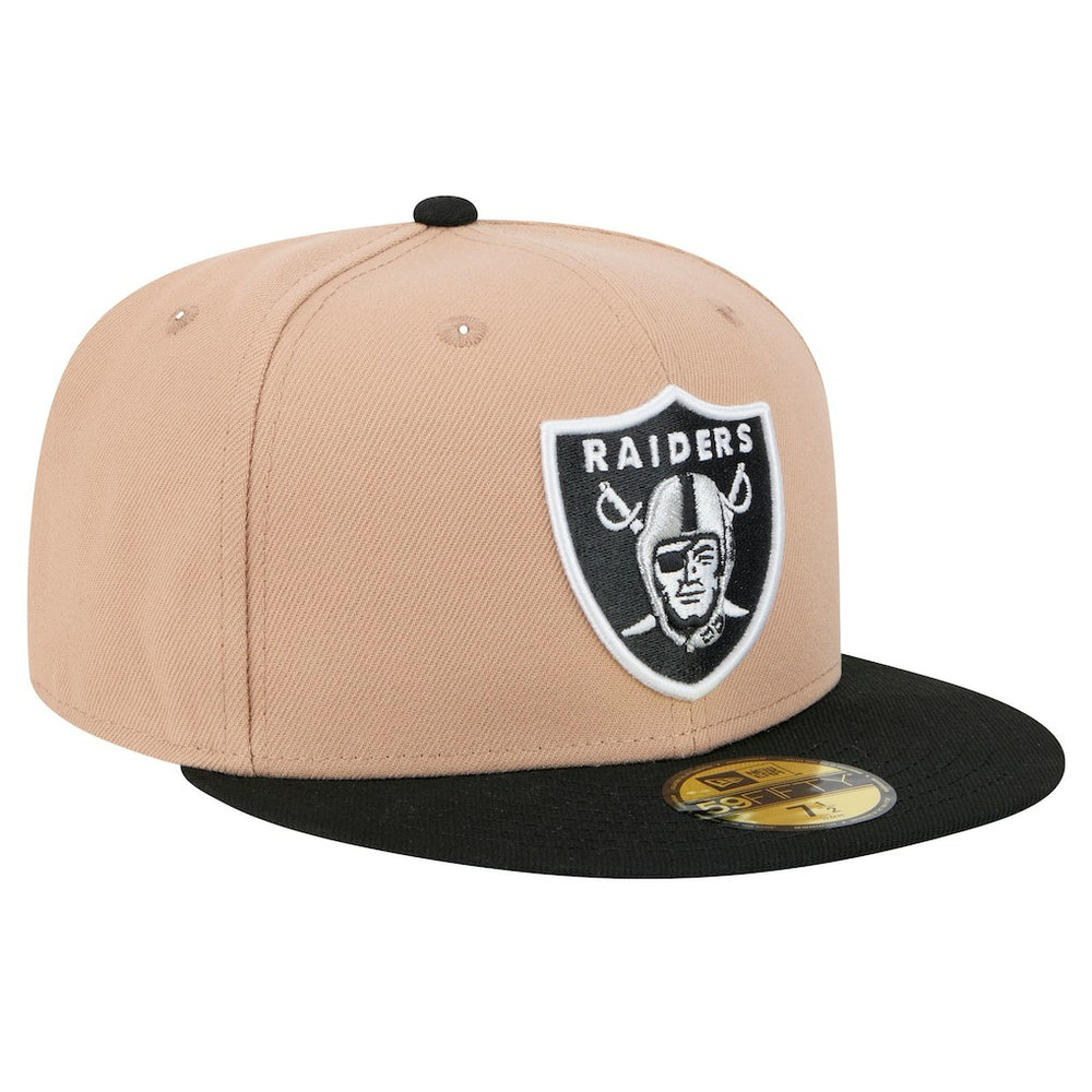 Las Vegas Raiders New Era Logo Main 59FIFTY Fitted Hat - Tan for sale