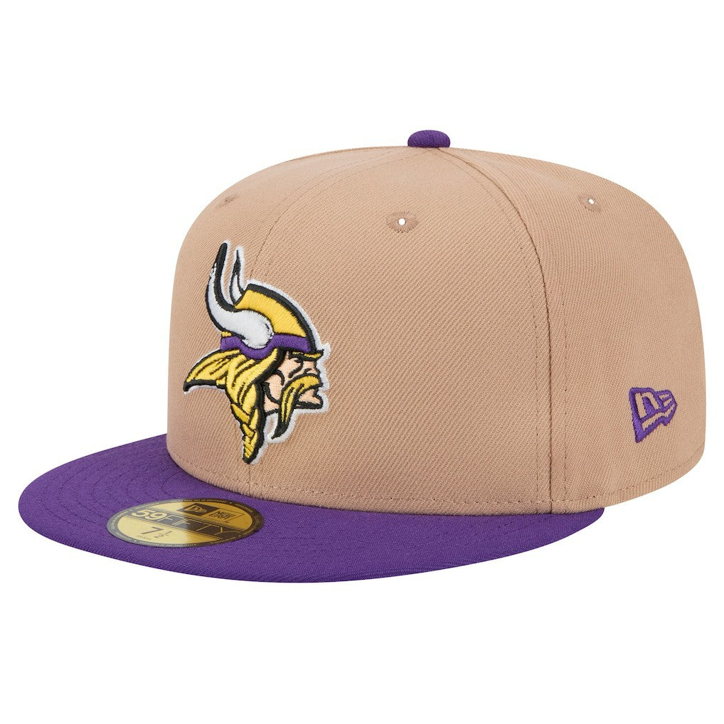 Minnesota Vikings New Era Logo Main 59FIFTY Fitted Hat - Tan sale