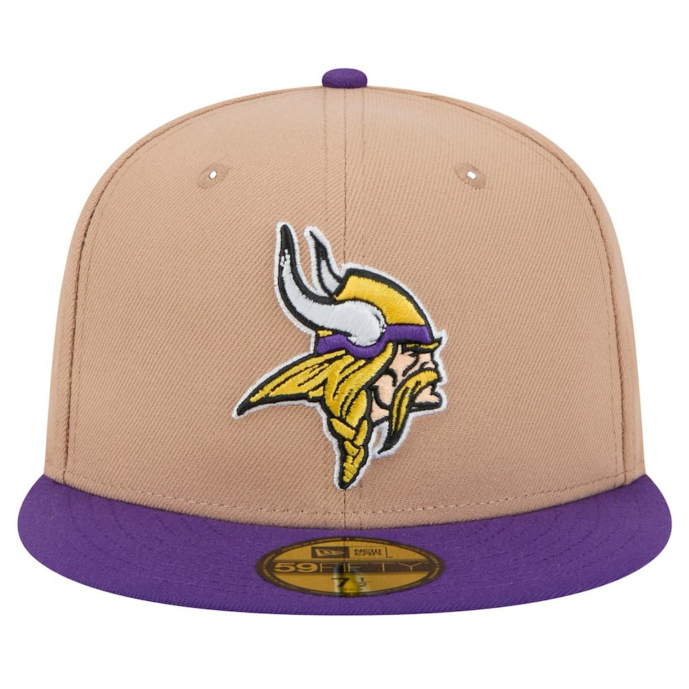 Minnesota Vikings New Era Logo Main 59FIFTY Fitted Hat - Tan sale