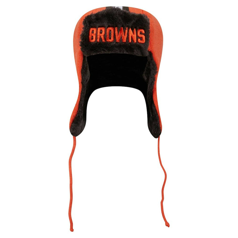 Cleveland Browns New Era Helmet Head Trapper Knit Hat - Orange outlet