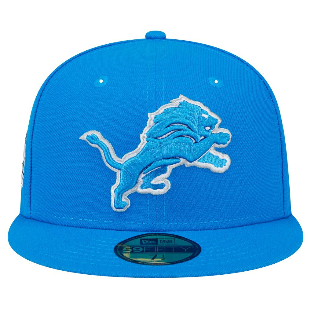 Detroit Lions New Era Main Side Patch 59FIFTY Fitted Hat - Blue outlet