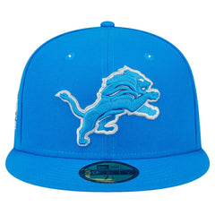 Detroit Lions New Era Main Side Patch 59FIFTY Fitted Hat - Blue outlet