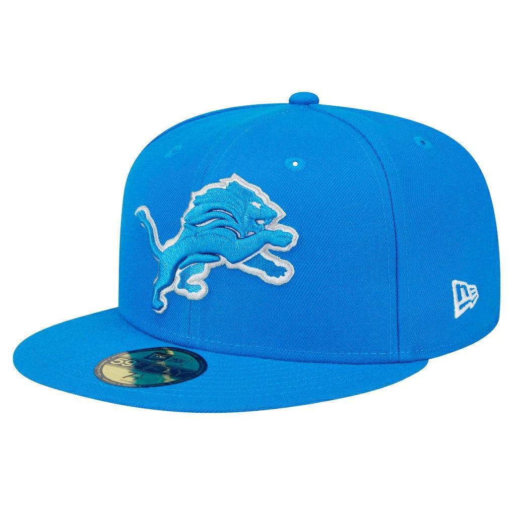 Detroit Lions New Era Main Side Patch 59FIFTY Fitted Hat - Blue outlet