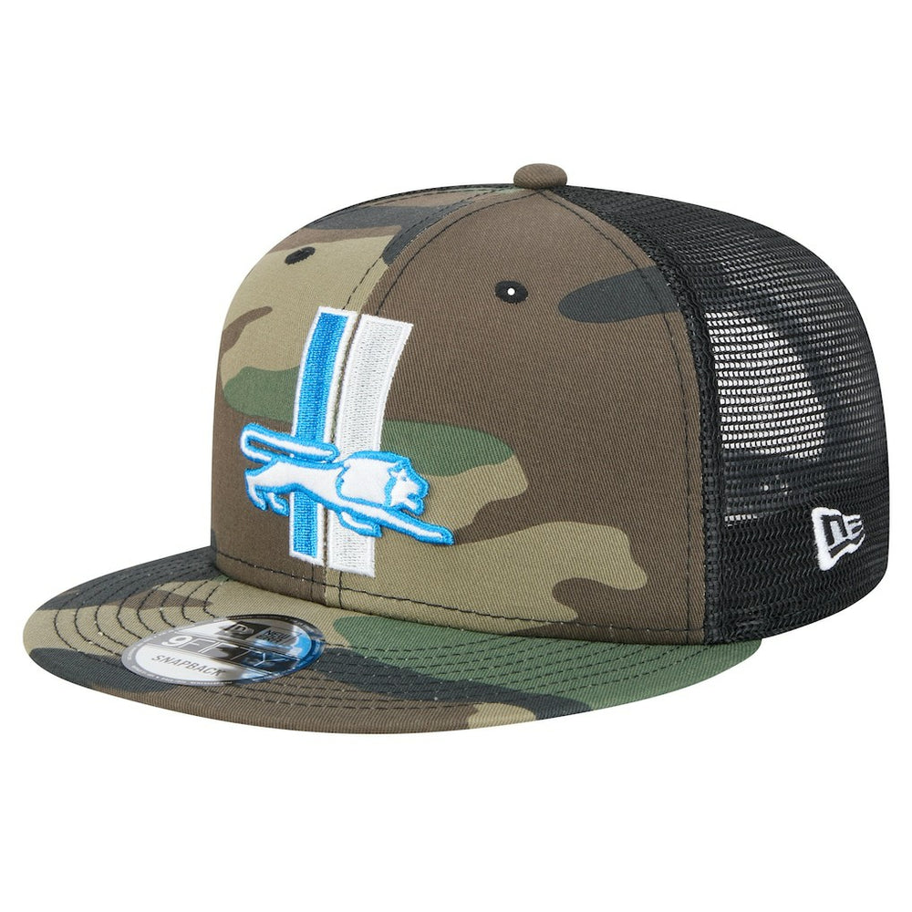 New Era Detroit Lions Camo Alternate Logo Main Trucker 9FIFTY Snapback Hat online