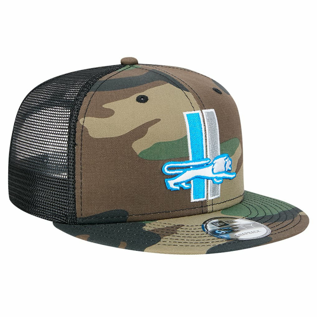 New Era Detroit Lions Camo Alternate Logo Main Trucker 9FIFTY Snapback Hat online