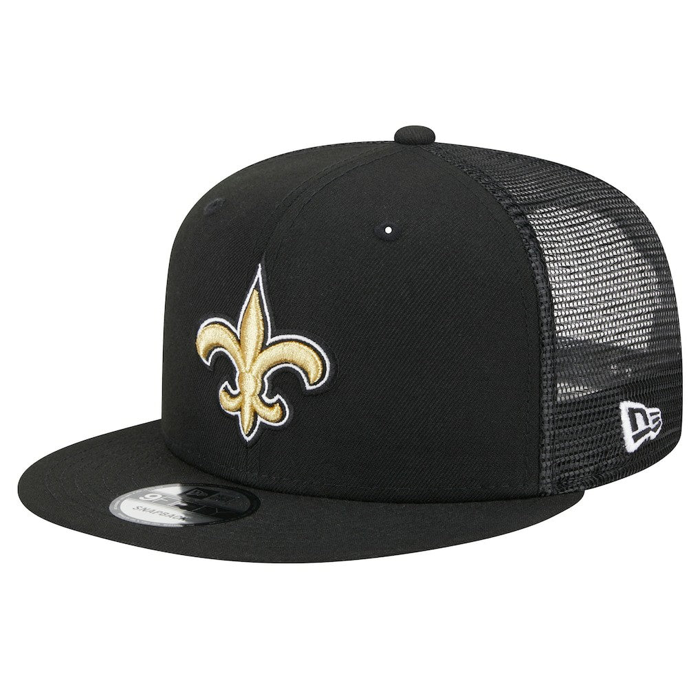 New Orleans Saints New Era Main Trucker 9FIFTY Snapback Hat - Black discount