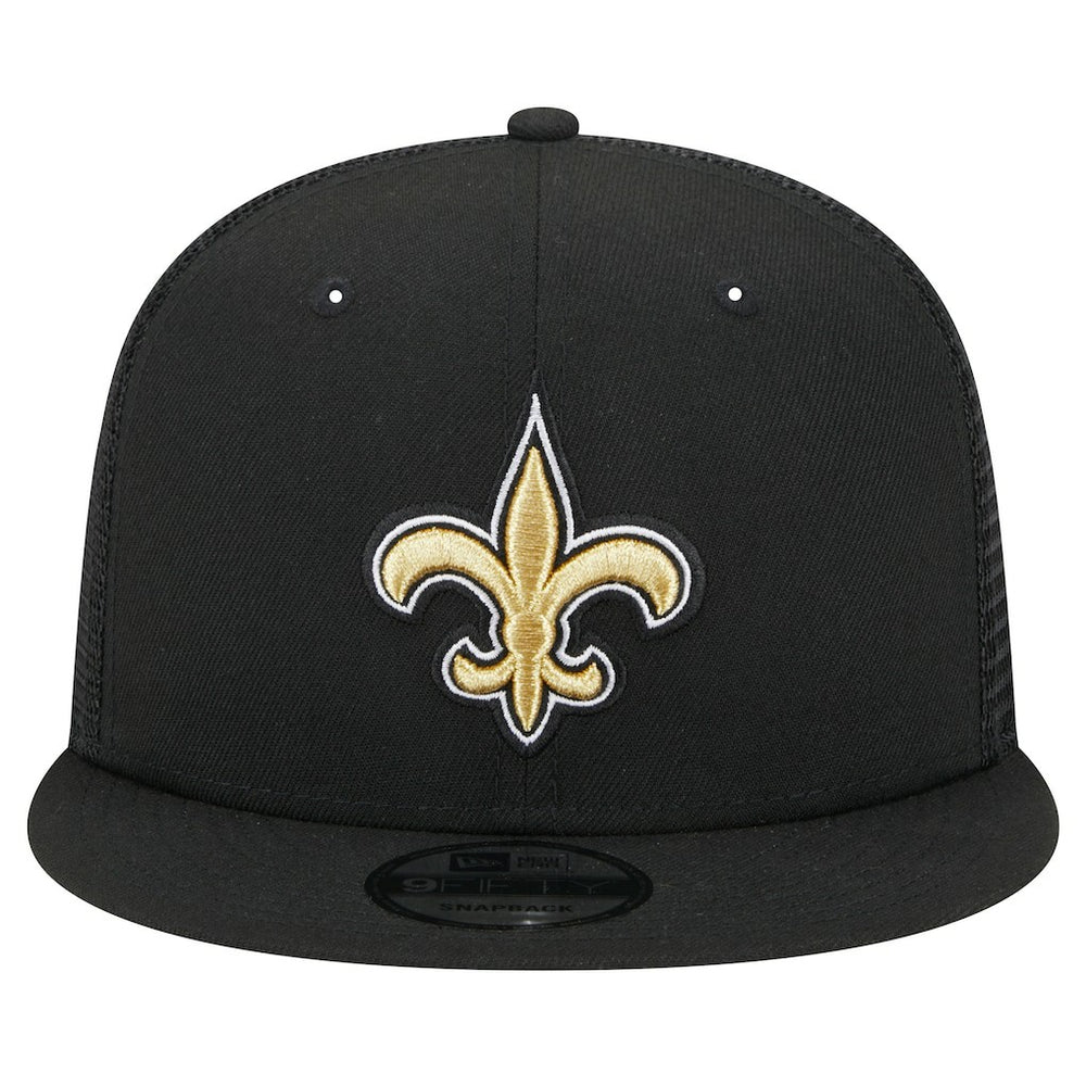 New Orleans Saints New Era Main Trucker 9FIFTY Snapback Hat - Black discount