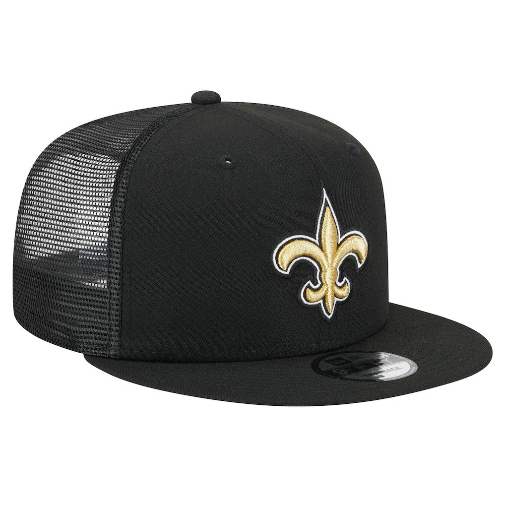 New Orleans Saints New Era Main Trucker 9FIFTY Snapback Hat - Black discount