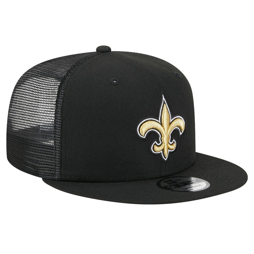 New Orleans Saints New Era Main Trucker 9FIFTY Snapback Hat - Black discount