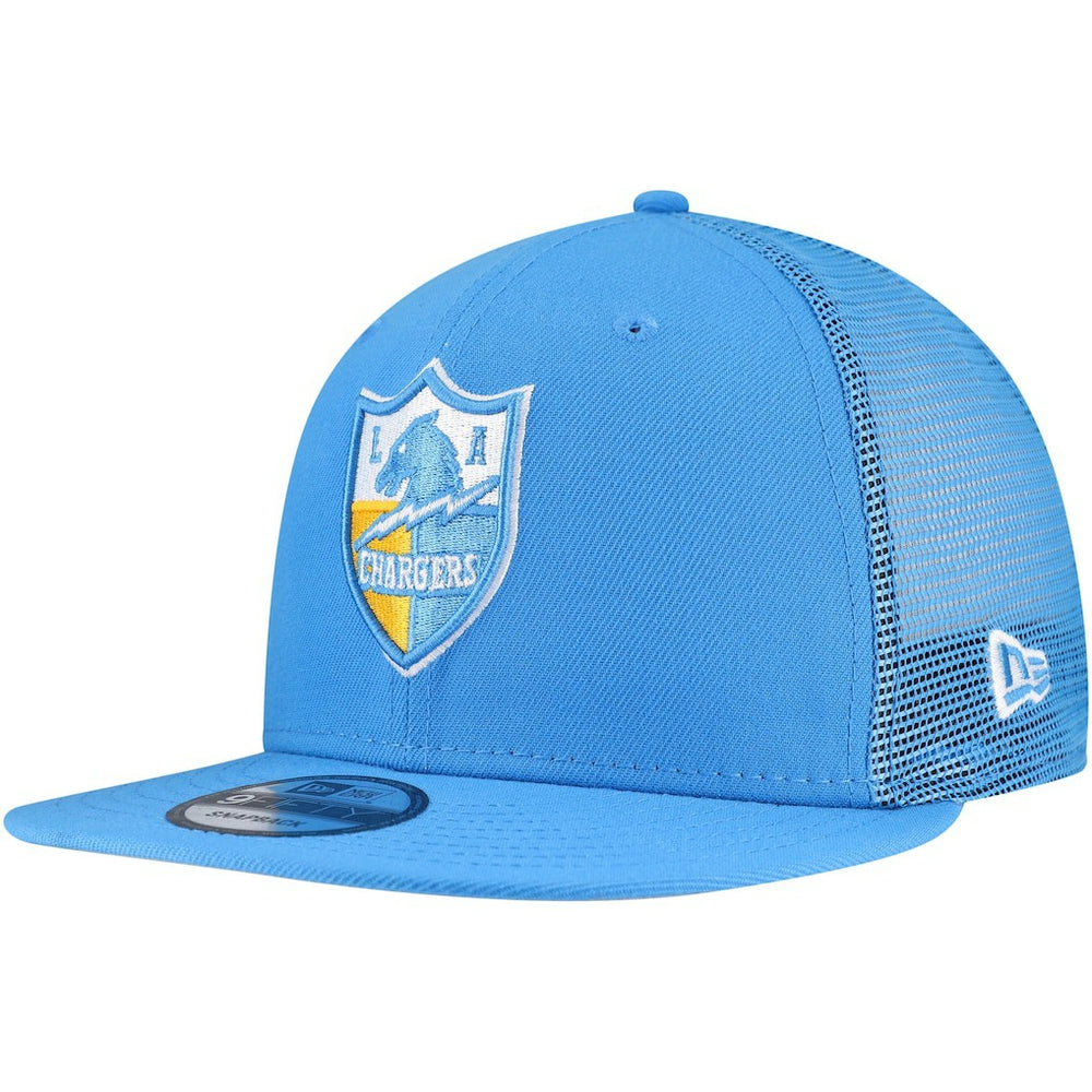 Los Angeles Chargers New Era Throwback Main Trucker 9FIFTY Snapback Hat - Powder Blue outlet